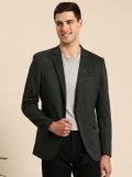 Mast & Harbour Checkered Single Breasted Formal Men Blazer (Green)