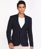 PARK AVENUE Striped Single Breasted Formal Men Blazer (Dark Blue)