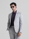 JACK & JONES Solid Single Breasted Casual Men Blazer (Grey)