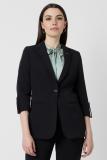 VAN HEUSEN Solid Single Breasted Formal Women Blazer (Black)