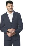 BASICS Solid Tuxedo Style Casual Men Blazer (Dark Blue)