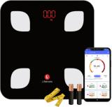 Lifetrons Slinky Digital Body Weight Smart Scale with free Tape, mobile app Body Fat Analyzer (C Black)