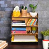 GKD Bookcase for Home Office Library Space Saving Bookrack Book Organizer Small Size Engineered Wood Open Book Shelf (Finish Color - Bamboo, DIY(Do-It-Yourself))