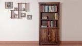 pipercrafts Sheesham Wood Solid Wood Semi-Open Book Shelf (Finish Color - PROVINCIAL TEAK, Pre-assembled)