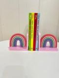 The Knotstudio RAINBOW-BOOKENDS Engineered Wood Open Book Shelf (Finish Color - Multi Color, Pre-assembled)