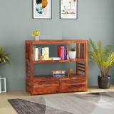 UNITEK FURNITURE Multipurpose Sheesham ( Rosewood ) Solid Wood Semi-Open Book Shelf (Finish Color - Brown Finish, Pre-assembled)