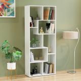 FURNEASER Medina Geometric Book shelf, Bookcase, Corner Display Rack Shelf, Organizer, Engineered Wood Open Book Shelf (Finish Color - White, DIY(Do-It-Yourself))