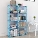 Egnito Plastic 8 Shelf Book Organizer Showcase rack for home Plastic Open Book Shelf (Finish Color - BLUE, DIY(Do-It-Yourself))