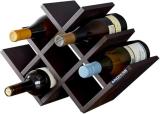 INNOMESS Wooden Wine Rack (Black, Brown, 6 Bottles)