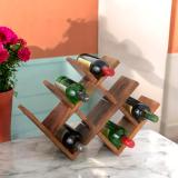 Ikiriya Wooden Bottle Rack (Brown, 7 Bottles)