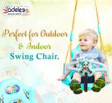 ODELEE Indoor/Outdoor Rope Hanging Plastic Baby Rainbow Swing with Safty Support Bouncer (Green)