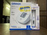OMRON Blood Pressure Monitor HEM-7121J and MT-110 Thermometer combo pack Bp Monitor (White)