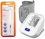 OMRON HEM-7120 Digital Blood Pressure Monitor with Intellisense Technology and Omron MC 246 Digital Thermometer & Bp Monitor (White,Blue)