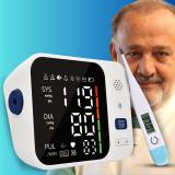 Aika (Combo Offer) AK-666 Rechargeable Fully Automatic Blood Pressure Monitor for Home Use with Voice Broadcast and Large Display & AK-45 Digital Thermometer Bp Monitor (White Black)