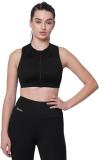 Fitkin Sport/Gymwear Bra Women Sports Non Padded Bra (Black)