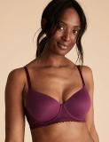 MARKS & SPENCER Sumptuously Soft Wired T-Shirt Bra T332253MEDIUM MULBERRY (36DD) Women Everyday Lightly Padded Bra (Purple)