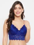 Clovia Women Bralette Lightly Padded Bra (Blue)