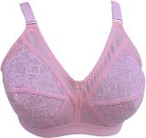 Ninteen-69 Cotton Plain Lovable Non-Padded Wirefree Seemed Bra Full Coverage for Women Women Full Coverage Non Padded Bra (Pink)