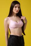 Clovia Cotton Rich Soft Padded Non-Wired Multiway T-Shirt Bra Women T-Shirt Lightly Padded Bra (Pink)