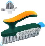 CHEAPER SHOP 4 in 1Tile Grout Cleaner Brush with V-Shape Gap Cleaning Tools, scrubbing Brush Plastic Wet and Dry Brush (Orange, Green)