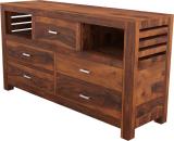 TRUE FURNITURE Rosewood (Sheesham) Solid Wood Free Standing Chest of Drawers (Finish Color - Honey Brown, Pre-assembled)