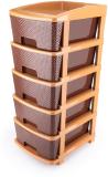 twilight Foldable Modular Drawer Organizer Multipurpose Brown Drawers (5 Layer Drawer) Plastic Free Standing Cabinet (Finish Color - Brown, DIY(Do-It-Yourself))