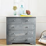 THE ATTIC Solid Wood Free Standing Chest of Drawers (Finish Color - Distress Grey, Pre-assembled)