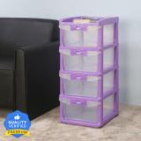 Nilkamal Chests of 3 Drawers CHTR24NT Multipurpose wheel Storage , Kids & Home Essentials Plastic Free Standing Chest of Drawers (Finish Color - Violet/PP Random/Black, DIY(Do-It-Yourself))