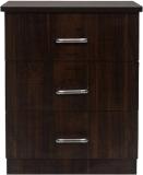 Om Shiv 3-DRAWER Engineered Wood Free Standing Chest of Drawers (Finish Color - SAWCUT DARK, Door Type- Hinged, Pre-assembled)