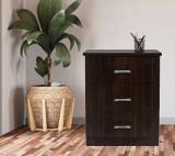 RSPOL 3-DRAWER Engineered Wood Free Standing Chest of Drawers (Finish Color - SAWCUT DARK, Door Type- Hinged, Pre-assembled)