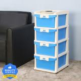 Nilkamal Chests of 3 Drawers CHTR24NT Multipurpose wheel Storage , Kids & Home Essentials Plastic Free Standing Chest of Drawers (Finish Color - Blue, DIY(Do-It-Yourself))