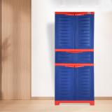 Supreme Fusion-2 MDR 1 Plastic Free Standing Cabinet (Finish Color - Coke Red & Blue, DIY(Do-It-Yourself))