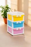 Sumoware 3 Jumbo Drawer Plastic Modular Chest Drawer Storage Organizer for Home Plastic Free Standing Chest of Drawers (Finish Color - Multicolor, Door Type- Folding, DIY(Do-It-Yourself))