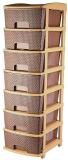 Flipkart Perfect Homes Studio 7XL Large Brown Size Plastic Free Standing Chest of Drawers Plastic Free Standing Chest of Drawers (Finish Color - Brown, Door Type- Framed Sliding, DIY(Do-It-Yourself))