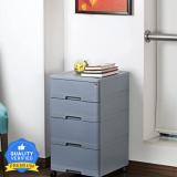 Cello Plastic Free Standing Chest of Drawers (Finish Color - GREY, DIY(Do-It-Yourself))