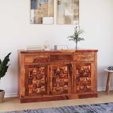 Allie Wood Shessham ( Rosewood ) Solid Wood Free Standing Sideboard (Finish Color - Teak Finish, Pre-assembled)