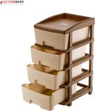 ACTIONWARE Hideway Drawer 4 Layer Plastic Free Standing Cabinet (Finish Color - Brown, DIY(Do-It-Yourself))