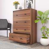 Studio Kook Avon Chest of Drawers Engineered Wood Free Standing Chest of Drawers (Finish Color - Walnut, Knock Down)