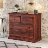 TRUE FURNITURE Sheesham ( Rosewood ) 2 Self And 5 Drawer Solid Wood Free Standing Sideboard (Finish Color - Teak Finish, Pre-assembled)