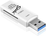 Stela Card Reader USB 3.0 SD/Micro SD TF OTG Smart Memory Card Adapter Card Reader (White)