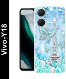 SARTOOLIYA Back Cover for Vivo Y18 (Blue, Silver, Flexible, Silicon, Pack of: 1)