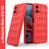 Zapcase Back Cover for Motorola Moto G34 5G (Red, 3D Case, Silicon, Pack of: 1)