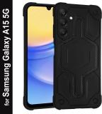 Zapcase Back Cover for Samsung Galaxy A15 5G (Black, Grip Case, Silicon, Pack of: 1)