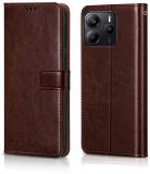 Yofashions Back Cover for Redmi Note 14 5G (Brown, Cases with Holder, Pack of: 1)