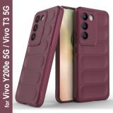 Zapcase Back Cover for Vivo Y200e 5G (Maroon, 3D Case, Silicon, Pack of: 1)