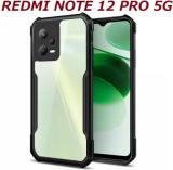 GadgetM Back Cover for Redmi Note 12 Pro 5G (Black, Transparent, Grip Case, Silicon, Pack of: 1)