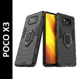 KWINE CASE Back Cover for Poco X3 (Black, Rugged Armor, Pack of: 1)