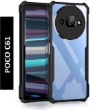 Micvir Back Cover for POCO C61 (Transparent, Black, Shock Proof, Pack of: 1)