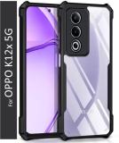 GadgetM Back Cover for OPPO K12x 5G (Transparent, Black, Shock Proof, Silicon, Pack of: 1)