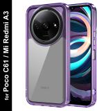 Zapcase Back Cover for Poco C61 (Purple, Transparent, Grip Case, Pack of: 1)